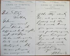 Towner, ND 1891 Letterhead Pair, Bank of Towner, North Dakota picture