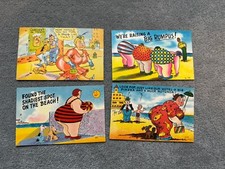 1940's 1950's Comic postcards Obesity Heavy People picture