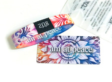 ZOX **I AM AT PEACE** SILVER Single Medium Wristband W/Card NIP picture
