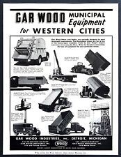 1942 Gar Wood Hoists & Load Packer Trucks for 9 Municipal Needs vintage print ad picture