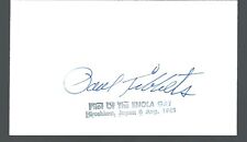 Paul W. Tibbets autographed Card / Album Page COA WWII Atomic Bomb 1945 picture