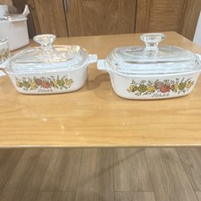 CorningWare L'Echalote Spice of Life A-1-B 1Qt Casserole Baking Dish With Lids picture