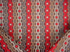 16-1/4Y KRAVET LEE JOFA RUBY RED SILVER LINK CHAIN VELVET UPHOLSTERY FABRIC picture