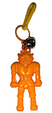 Vintage 1980s Plastic Charm Orange Man Robot Charms Necklace Clip On Retro picture