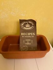 Vintage Terra Cotta Gourmet Bread Pan with Recipe Book Card USA - New - no box picture