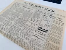 ESTATE RARE BLACK MONDAY / Crash of 1987 / The Wall Street Journal / Oct 20 1987 picture