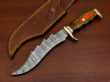 Rody Stan CUSTOM HAND FORGED DAMASCUS BLADE BOWIE HUNTING KNIFE CAMPING KNIFE picture