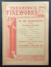 Antique 1920s? Pan America Fireworks Uncle Sam Dog Paper Flyer picture
