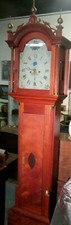 ANTIQUE MASS. AMERICAN TALL CASE GRANDFATHER 91" CLOCK CIRCA 1800 JAMES DOULL picture