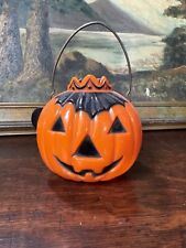Vintage Rosbro Halloween Plastic Pumpkin With Crown Candy Container picture