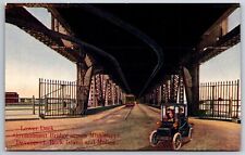 Davenport Iowa~Lower Deck of Government Bridge~Vintage Postcard picture