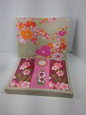 Vintage Royal Terry Decorative Guest Hand Towel Set Pink Flowers Flower Power  picture