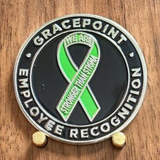 Gracepoint Mental Health Green Ribbon Staff Recognition Challenge Coin W#11 picture