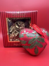 Large Waterford Holiday Heirloom Ornament w/ Box HOLLY JOLLY HEART Red w Glitter picture