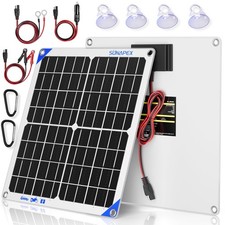 12V 20W Solar Trickle Charger Maintainer with Controller for Car | Waterproof... picture