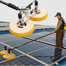 Solar Panel Cleaning Machine Double Head Retractable Photovoltaic Panels Brush picture