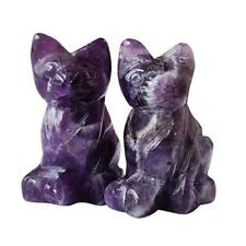 2 Pcs Natural Amethyst Pocket Carved Lucky 1.5 Inches(2 Pcs) Purple-amethyst picture