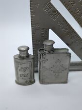 Vintage Pewter / Tin Flasks  1890 Etain Zinn 95% picture
