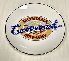 Vintage 1989 MONTANA CENTENNIAL Collectors Plate GOLD RIM- Kalispell Montana USA picture