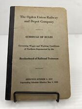 1942 Ogden Union Railway & Depot Company Utah Schedule of Rules Brotherhood ofRR picture