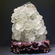 83LB Natural three-dimensional white fluorite+lead crystal mineral museum level picture
