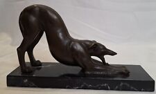 ELEGANT ART DECO Vintage BRONZE Greyhound Dog Race Horse Bronze Sculpture Statue picture