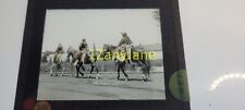 L68 HISTORIC Glass Magic IROQUOIS AREA 240 NATIVES RIDING HORSES ON ROAD picture