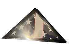 Memorial Funeral Flag Display Case for 5' x 9' Folded Casket Flag, Black Wood picture
