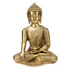 Brass Buddha Statue Buddhism Life Sign Earth Touching Sitting Sculpture 12
