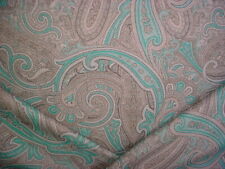 16-1/4Y KRAVET RIOMA AQUA TEAL SANDSTONE WOOL PAISLEY UPHOLSTERY FABRIC  picture