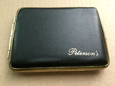 Vintage Peterson's Cigarette Case Black Leather Embossed Peterson's Logo picture