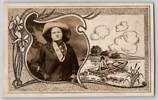Cowgirl Uniontown PA OC Kough Studio Portrait RPPC Photo Postcard c1910-20's picture