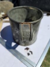 US ARMY M-1874 TIN CUP~INDIAN WAR ERA FIELD MESS GEAR~SOLDIER'S INITIALS picture