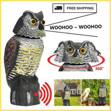 Realistic Bird Scarer Sound Owl Prowler Decoy Repellent Pest Scarecrow Garden picture