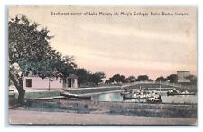 1911 NOTRE DAME, IN Postcard-  SOUTHWEST CORNER OF LAKE MARIAN ST MARYS COLLEGE picture