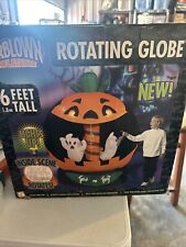 Gemmy Airblown Inflatable Rotating Light Up Halloween Globe Ghosts Pumpkin 6ft picture