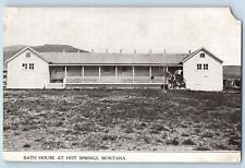 c1920's Bath House Building Dirt Grounds Hot Springs Montana MT Vintage Postcard picture