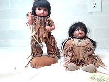 Lil Spotted Wing and Lil Big Brave Native American hand crafted Porcelain dolls picture
