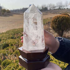 1200g Natural Clear Quartz Obelisk Energy Cystal Point Wand Tower Reiki Decor+S  picture