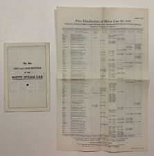 Vintage Brochures: REPRINT of 1908 White Steam Car + 1918 Motor Car Price List picture