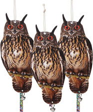 3PCS Fake Owl Hanging Owl to Keep Birds Away Reflective Hanging Bird Decoration  picture