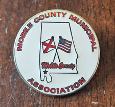 Mobile County Municipal Association Lapel Pin Alabama Crossed US Alabama flags picture