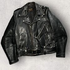 Vintage 1950's Harley Davidson Motorcycle Leather  Biker Jacket Talon Zip Sz 42 picture