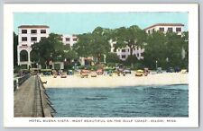 Postcard Mississippi Biloxi Hotel Buena Vista Gulf Coast Beach View Unposted picture