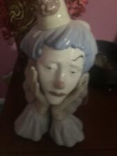 Lladro 5129 Jester Head Sad Clown Bust Porcelain Figurine picture