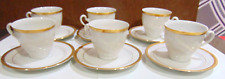 Set of 6 White w Gold Rims Scherzer Bavaria Germany Fine China Cups & Saucers picture