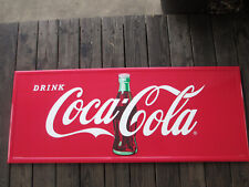 Coca-Cola Large Steel Sign Red Bottle with Embossed Script Logo 60