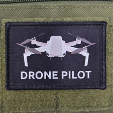 Drone Pilot Patch Moral Tactical Military Air Force USA Flag Hook & Loop 3x2 picture