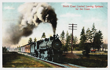 North Coast Limited Spokane Washington WA Horse Drawn wagon  Postcard picture