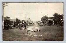 Orlando OK-Oklahoma, RPPC: Main Street, Old West, Wagons Vintage c1910 Postcard picture